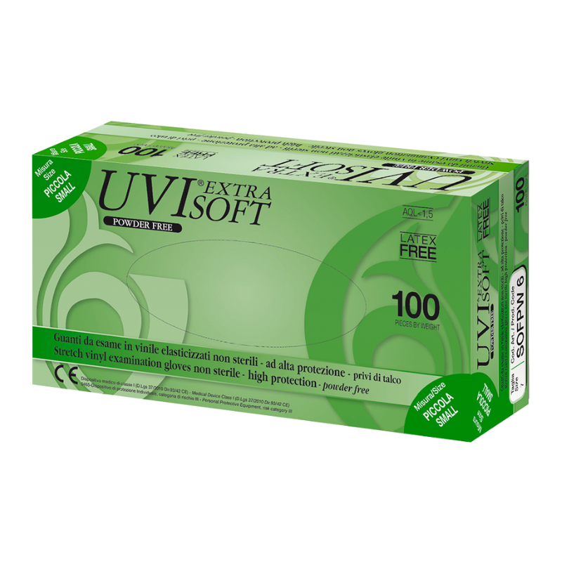 UVI Extra Soft M, Guanti in vinile elasticizzati